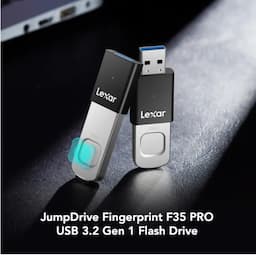 Lexar LJDF35P256G-RNBNG JumpDrive Fingerprint F35 PRO USB 3.2 Gen 1 Flash Drive