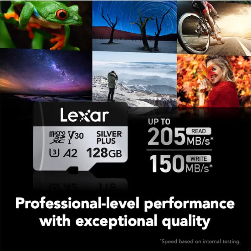 Lexar LMSSIPL128G-BNANG Professional Silver Plus microSDXC UHS-I Card - 128 GB Capacity
