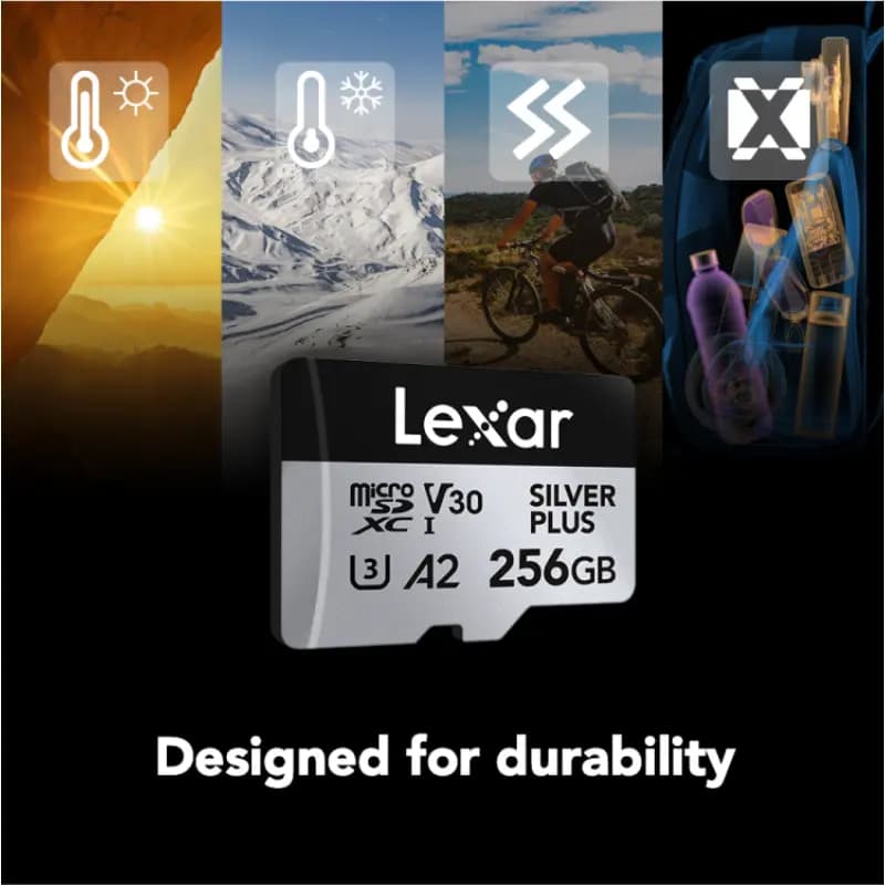 Lexar LMSSIPL256G-BNANG Professional Silver Plus microSDXC UHS-I Card - 256 GB Capacity