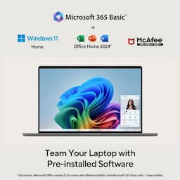 ASUS Zenbook A14 UX3407QA-QD259WS, 35.56 cms 14 inch Display, Snapdragon X X1 26 100, 16GB RAM 512GB Storage, Qualcomm Adreno GPU, WUXGA Windows 11 Home/Office Home 2024 + M365 Basic (1 Year Validity) AI Powered Laptop