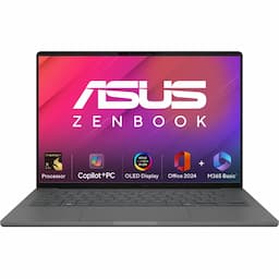 ASUS Zenbook A14, UX3407RA-QD061WS, 35.56 cms (14) WUXGA Display, Snapdragon X Elite X1E 78 100 16GB RAM, 512GB Storage, Qualcomm Adreno GPU, Windows 11 Home/Office Home 2024 + M365 Basic (1 Year Validity), AI Powered Laptop