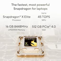 ASUS Zenbook A14, UX3407RA-QD061WS, 35.56 cms (14) WUXGA Display, Snapdragon X Elite X1E 78 100 16GB RAM, 512GB Storage, Qualcomm Adreno GPU, Windows 11 Home/Office Home 2024 + M365 Basic (1 Year Validity), AI Powered Laptop