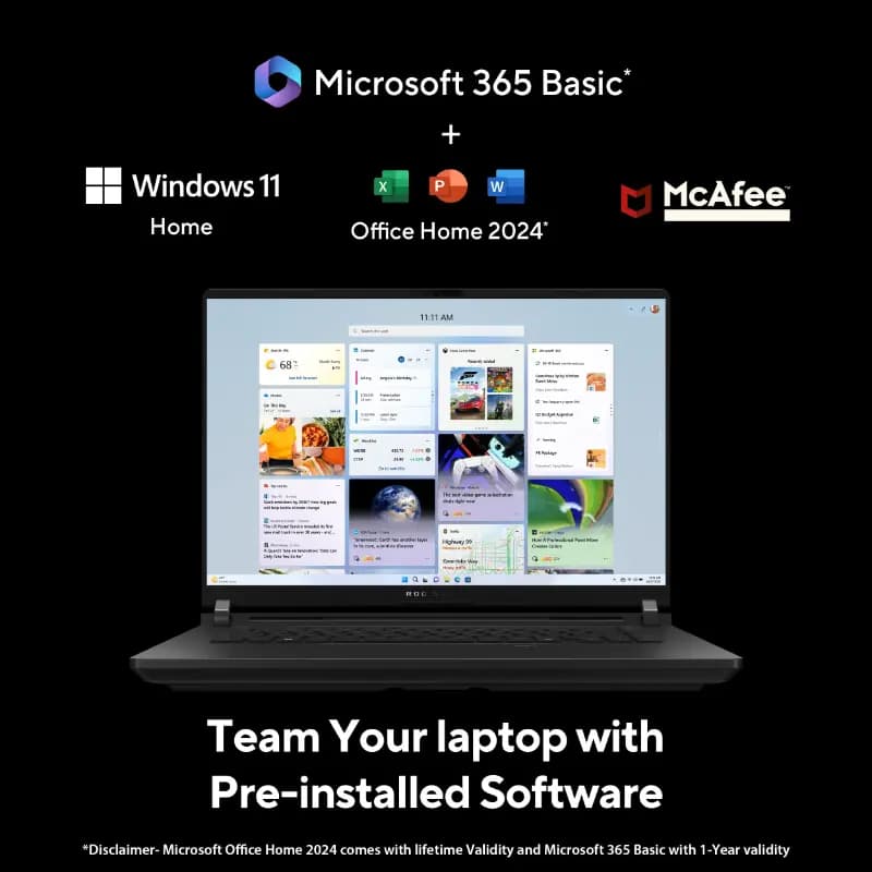 ASUS ROG Strix SCAR 16, G635LW-RW157WS, 40.64 cms (16) 2.5K Display, Intel Core Ultra 9 275HX, RTX 5080 GPU, 32GB RAM, 2TB Storage, Windows 11 Home, Office Home 2024 + M365 Basic (1 Year Validity) Gaming Laptop