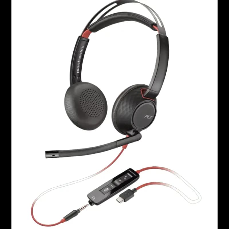 Poly 8X231AA, Blackwire 5220 USB-C with 3.5mm Jack, Wired Headset