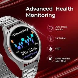 Fastrack 38149QM01 Marvellous FX1 Unisex Smart Watch With Grey Metal Strap