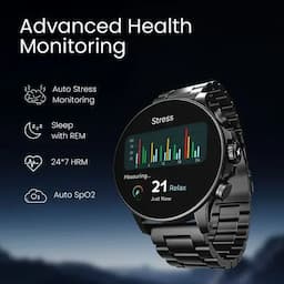 Fastrack 38148SM01 Marvellous FX2 Unisex Smart Watch With Silver Metal Strap