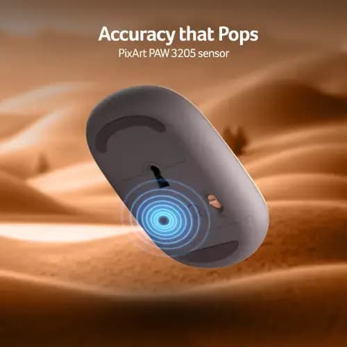 Acer ZC.A01SI.2N1 Bubble Wireless Mouse AMR100, 2.4GHz Silent Click, 1600 DPI, Ergonomic, AA Battery, Win8/10/11, Compact Lightweight Design, Peach