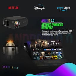 Egate E08i33 K9 Pro-Max Automat, FHD 1080p Native Resolution, 400 ANSI Lumens, 210 inch 533cm Display, Auto Focus + Keystone, 1GB-8GB, Wi-Fi BT, AOSP Android 9, Projector