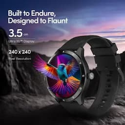 Fastrack Jupiter R2 Smartwatch comes with 3.50 cm Ultra VU TFT Display with 240*240 Pixel Resolution, AI Voice Assistant, Black Unisex Smartwatch