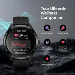Fastrack Jupiter R2 Smartwatch comes with 3.50 cm Ultra VU TFT Display with 240*240 Pixel Resolution, AI Voice Assistant, Black Unisex Smartwatch