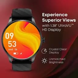 Fastrack Jupiter R1 With 3.50 cm, Fast Charge, 100+ Sports Mode, IP68, AI Voice Assistant, Black Unisex Smartwatch