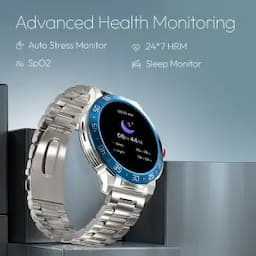 Fastrack Magnus FX3 Luxury Metal Smartwatch Premium Top Ring Design comes with High Definition 3.7 cm UltraVU Display With Silver Strap