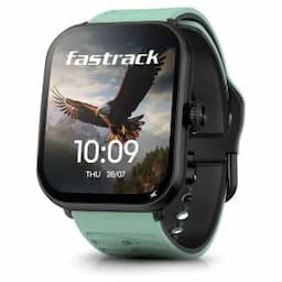 Fastrack MYND - 4.9 cm AMOLED Display, AI Watchface, Offline Voice Commands, AI Chat, BT Calling IP68 Green Smartwatch