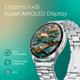 Fastrack Dezire FX1 Pro with 3.6 CM AMOLED Display with Functional Crown, SingleSync BT Calling, AOD, AI Voice Assistant, Black Smartwatch for Men