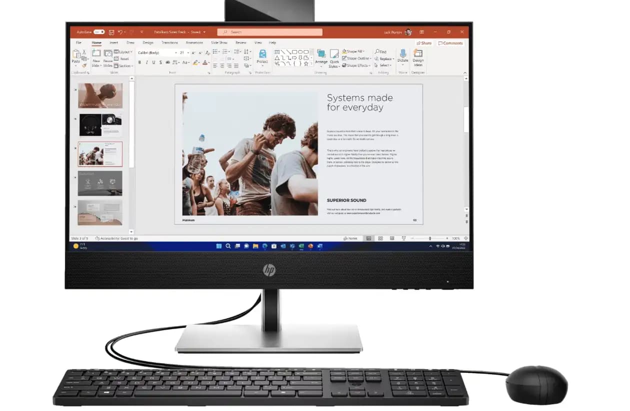 HP D2BY6AT#ACJ, Intel Core i3-14100, 8 GB RAM, 512 GB SSD, 1 Year Warranty, ProOne 440 G9 All-in-One PC