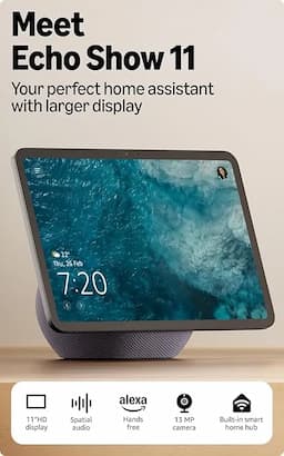 Amazon B0DYBQKNJ8, Echo Show 11 2025, Graphite, 10.95 Inch Full HD Smart Display with Alexa