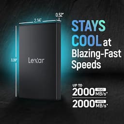Lexar LSL700X001T-RNNNG, AR700 G2, 1TB External Portable SSD, USB-C, Read 2000MB/s, Write 1800MB/s, Solid State Drive