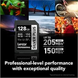 SanDisk SDSDXXD-128G, Extreme Pro, 128GB SDHC UHS-I Memory Card, Class 10, U3, V30, Read 205MB/s, Write 100MB/s