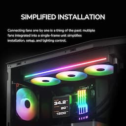 COUGAR GAMING 3MUN36RA1.0002, UNITY 360-RW ARGB White, 360mm PWM, 700–1600 RPM, 49 CFM, Case Fan