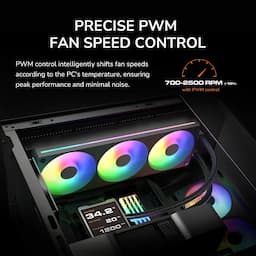 COUGAR GAMING 3MUN36RA1.0002, UNITY 360-RW ARGB White, 360mm PWM, 700–1600 RPM, 49 CFM, Case Fan