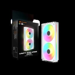 COUGAR GAMING 3MUN24RA1.0002, UNITY 240-RW ARGB White, 240mm PWM, 700–1600 RPM, 49 CFM, Case Fan
