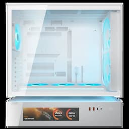 COUGAR GAMING 382DA40.0008, CFV235 Mesh Vision-White, Mid Tower ATX, 9.16” LCD, 400mm GPU, 9 Fan Support, Computer Case