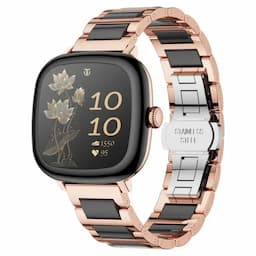 Titan 95416KM02K AiRA Women Smartwatch, 1.70 inch AMOLED Display, AI Chat, Functional Crown, Aira Black & Rose Gold