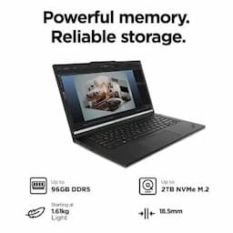 Lenovo 21G2S1X100 ThinkPad P14s Mobile Workstation Notebook Laptop, Intel Core Ultra 7 Processor, 32 GB Memory, 1 TB Storage, Windows 11 Pro
