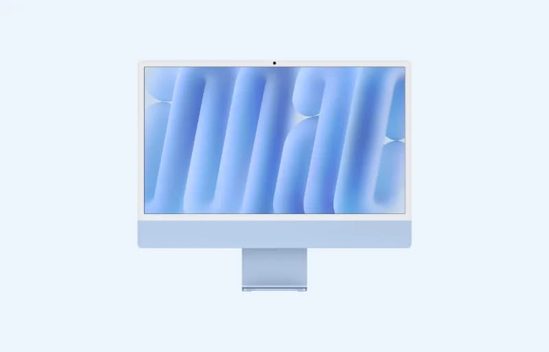 Apple Z1E5-IM24, M4 Chip, 8 Core CPU, 8 Core GPU, 16 Core Neural Engine, 16GB Unified Memory, 256GB SSD Storage, Blue, 24 Inch, iMac