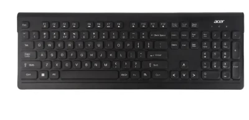 Acer ZC.A01SI.397 USB Wired Keyboard with Palm Rest, Black, Full Size Keyboard