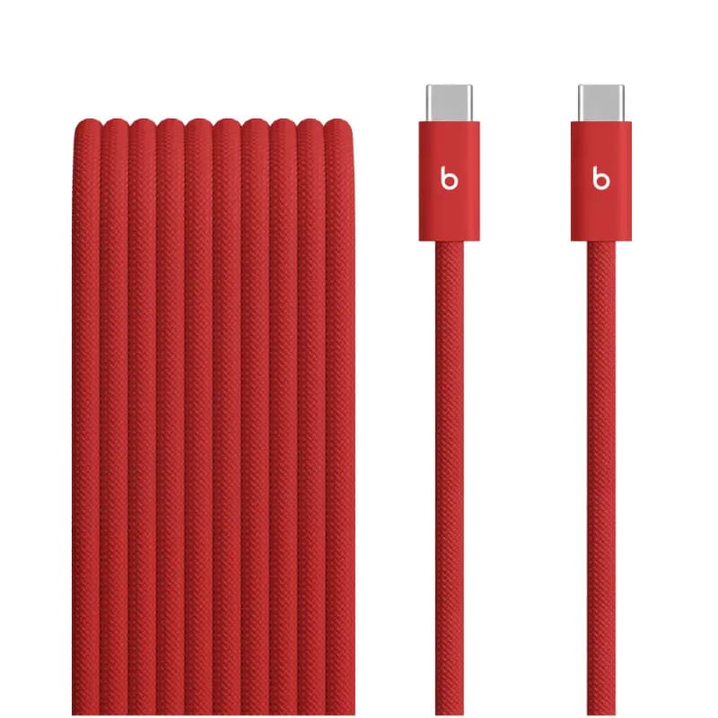 Beats MHX94ZM/A USB-C to USB-C Cable, 3M, Red, Charging Cable