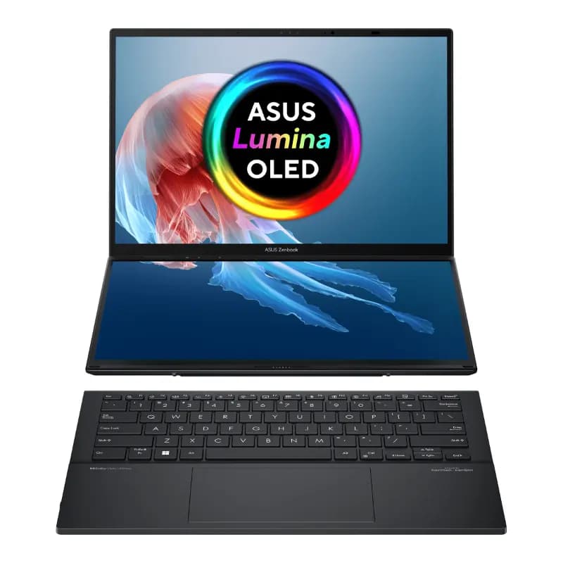 ASUS UX8406CA-QL297WS, Zenbook Duo OLED, Intel Core Ultra 7 255H Processor, 32GB RAM, 1TB SSD, Dual 14 Inch 3K OLED Touch Displays, Windows 11 Home, Laptop