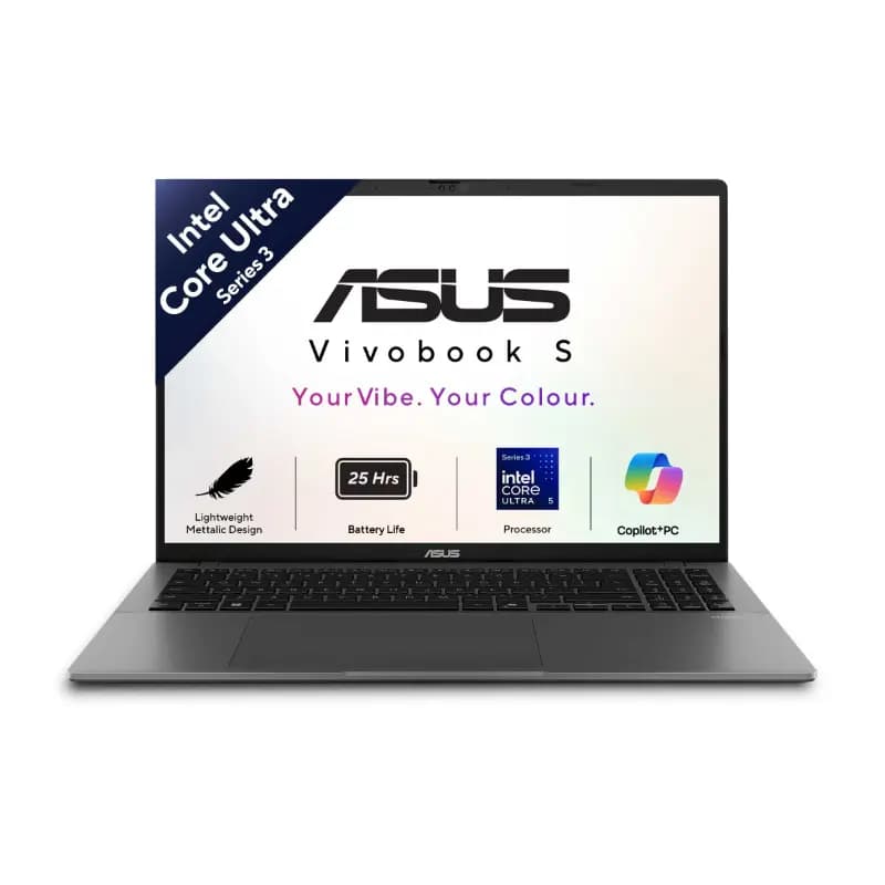 ASUS Vivobook S16 S3607AA-SH086WS, Snapdragon X Plus X1P-42-100 Processor, 16GB RAM, 512GB SSD, 16 Inch WUXGA Display, Windows 11 Home, Microsoft Office Home 2024, Cool Silver, Laptop