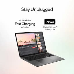 ASUS Vivobook S16 S3607AA-SH086WS, Snapdragon X Plus X1P-42-100 Processor, 16GB RAM, 512GB SSD, 16 Inch WUXGA Display, Windows 11 Home, Microsoft Office Home 2024, Cool Silver, Laptop