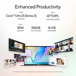 ASUS Vivobook S16 S3607AA-SH087WS, Snapdragon X Plus X1P-42-100 Processor, 16GB RAM, 512GB SSD, 16 Inch WUXGA Display, Windows 11 Home, Microsoft Office Home 2024, Matte Gray, Laptop