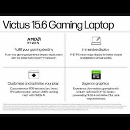 HP C28DWPA#ACJ, Victus 15-fb3185AX, 15.6 Inch, AMD Ryzen 7 260, 1TB SSD, Performance Blue, Gaming Laptop
