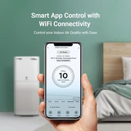 Eureka Forbes GAPDF500F1SM00 Smart 500 Surround 360 deg ,True HEPA Grade 13 filter, Covers Large Area 670 Sq. Ft., Sleep Mode, App Controlled, Air Purifier