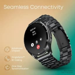 Fastrack 38142NM01K Dezire FX1 Pro Smart Watch, 3.6 CM AMOLED Display with Functional Crown, AOD, AI Voice Assistant, Black