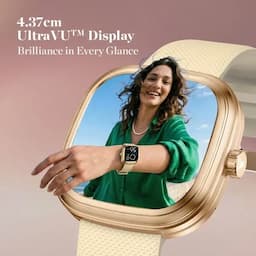 Fastrack 68062PP02K Fastrack RYZ Smart Watch, 1.72" Super Ultra VU Display, Functional Crown, HRM,SpO2 & Multiple Menu Styles, Gold