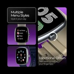 Fastrack 38203PP02K Jupiter S3 Smart Watch, 1.83" TFT 2.5D Display, Push Button & Rotary Crown, 24/7 Health Suite, Blue