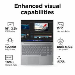 Lenovo 21SHS00300 ThinkBook 16 Laptop, 16 Inch Display, Intel Core i5 Processor, 16 GB Ram, 512 GB Storage, NOS