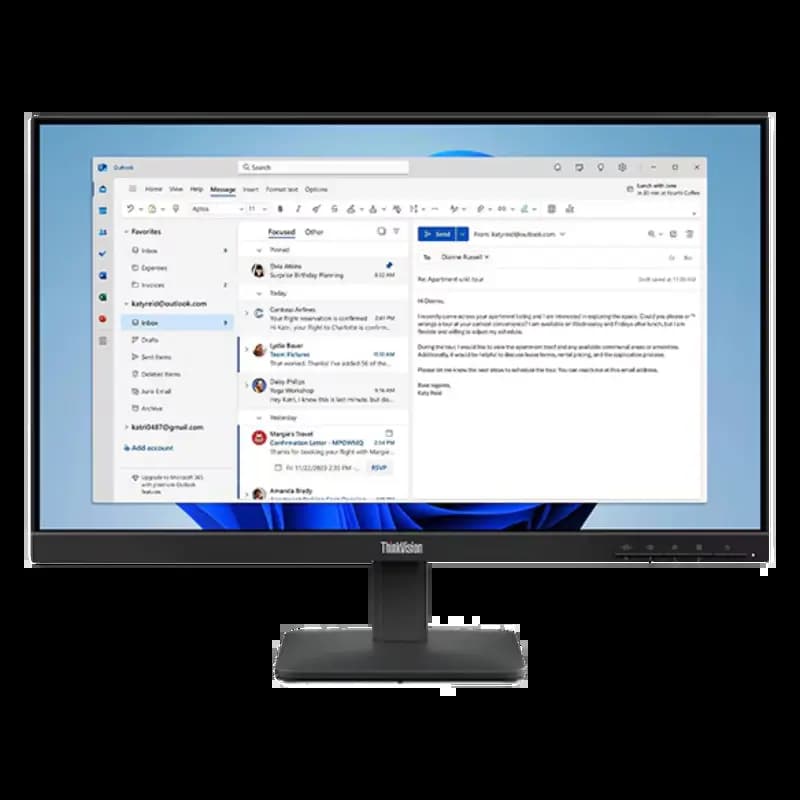 Lenovo 64B5KAR1IN S24-4E(A25238FS0) ThinkVision Monitor, 23.8 Inch Display, 100 Hz Refresh Rate, 4ms Response Time