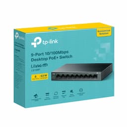 TP-Link LS109P, 9-Port 10/100Mbps, Desktop Form Factor, PoE+, Network Switch