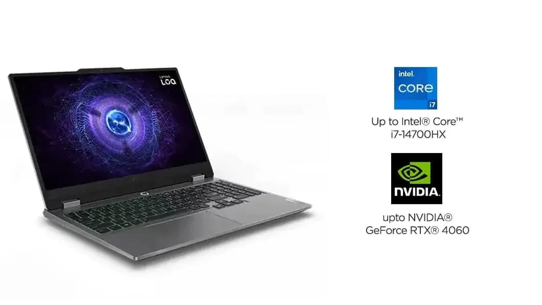 Lenovo 83DV01H1IN, LOQ 15IRX9, Intel Core i7-13650HX, 16GB DDR5 RAM, 512GB SSD, NVIDIA GeForce RTX 4050 6GB, 15.6-inch FHD 144Hz Display, Windows 11 Home, Luna Grey, Gaming Laptop
