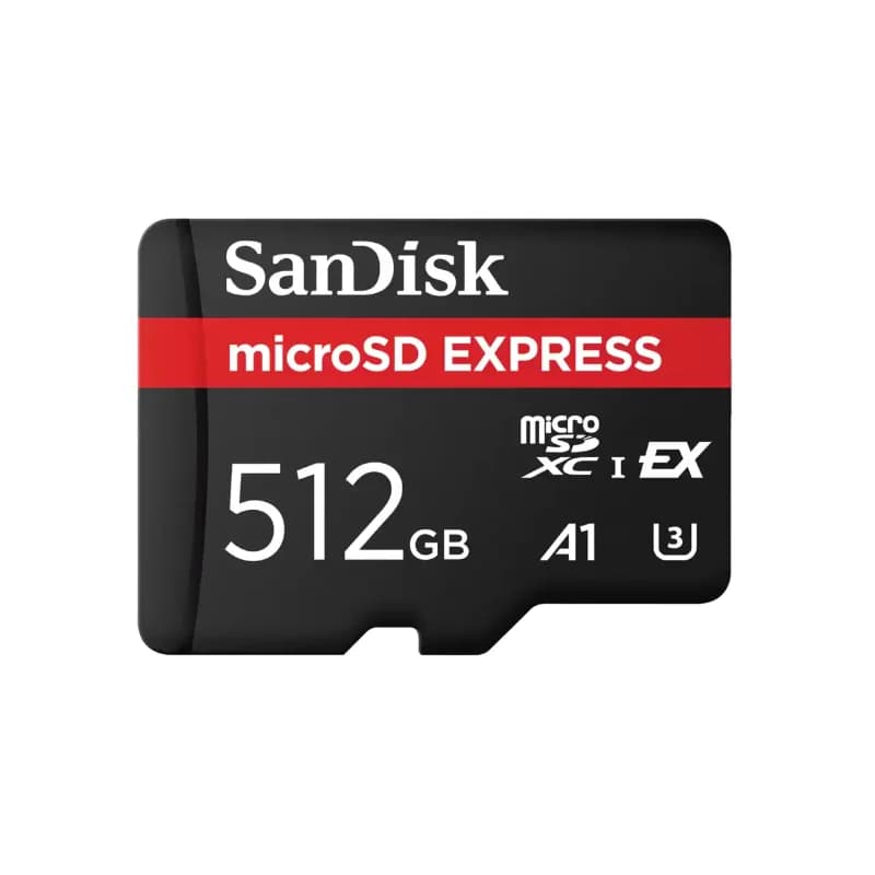 SanDisk SDSQXFN-512G-GN4NN, microSD Express Memory Card, 512GB, PCIe Gen3 NVMe, Up to 880MB/s Read Speed, Up to 650MB/s Write Speed, microSDXC