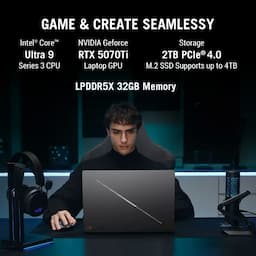 ASUS GU606AR-TB039WS ROG Zephyrus G16 Gaming Laptop,16 Inch Display, Intel Core Ultra 9 386H Processor, 32GB Memory, 2TB Storage, Windows 11 Home, Eclipse Gray