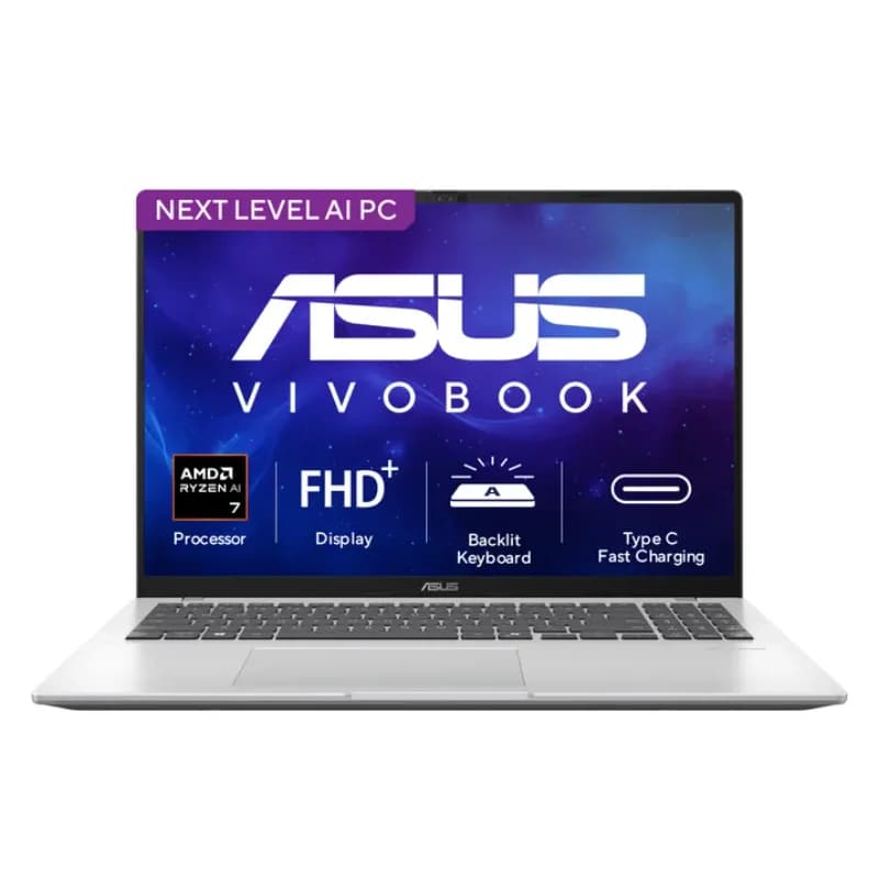 Asus M1607GA-MB029WS Ryzen AI 7-445, 16 GB RAM, 1 TB Storage, 16 Inch, Silver, Laptop