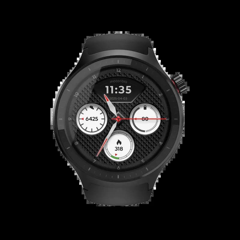 Motorola PG38C07638 Watch, 1.4 Inch Round Display, Silicone, Volcanic Ash