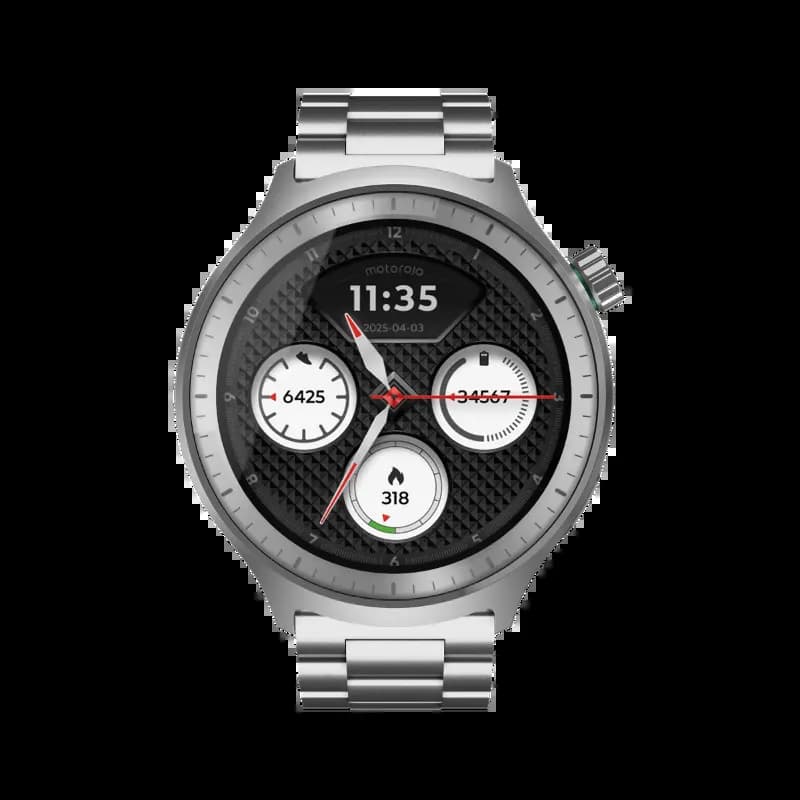 Motorola PG38C07643 Watch, 1.4 Inch Round Display, Stainless Steel, Silver