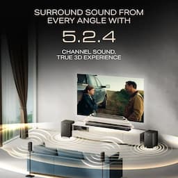 boAt 1000003989 Aavante Prime 5.2.4 6250DA 625W 5.2.4 Channel Soundbar with Dolby Atmos, Dual Subwoofers & Wireless Rear Satellites, Premium Black